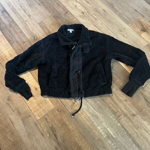 Jamesperse crop black jacket sweater size 1